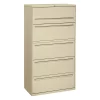 Hon Five-Drawer Lateral File w/Roll-Out Shelf, 36wx18dx64.25h, Putty