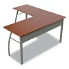 Linea Italia. L Shaped Desk, 59.13" W, 29.5" H, Cherry, Steel