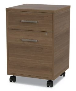 Linea Italia. Urban Mobile File Pedestal, 16w x 15.25d x 23.75h, Natural Walnut