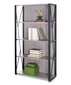 Safco Mood Bookcases, 31 3/4w x 12d x 59h, Gray