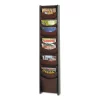 Safco Solid Wood Wall-Mount Lit Disp Rack, 11.25w x 3.75d x 48.75h, Mahogany