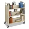 Safco Steel Book Cart, Six-Shelf, 36w x 18.5d x 43.5h, Sand