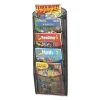 Safco Onyx Mesh Literature Rack, 5 Compartment, 10.25w x 3.5d x 28.33h, Blk