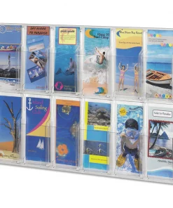 Safco® Reveal Clear Literature Displays, 12 Compartments, 30w x 2d x 20.25h, Clear