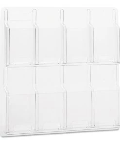 Safco® Reveal Clear Literature Displays, 8 Compartments, 20.5w x 2d x 20.5h, Clear