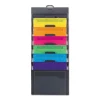 Smead Cascading Wall Organizer, 14 1/4 x 33, Letter, Gray w/6 Color Pockets