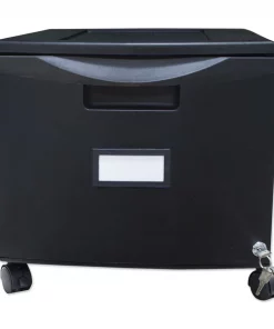 Storex Single-Drawer Mobile Filing Cabinet, 14.75w x 18.25d x 12.75h, Black