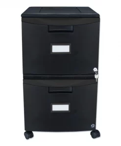 Storex Two-Drawer Mobile Filing Cabinet, 14.75w x 18.25d x 26h, Black