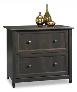 Sauder Edgewater Lateral File Cabinet, 2 Legal/Letter-Size File Drawers, Estate Black, 33.25"x23.5"x29.38"