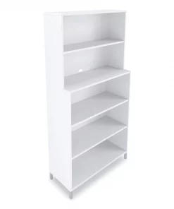 Union & Scale Essentials Laminate Bookcase, Five-Shelf, 35.8 x 14.9 x 72, White
