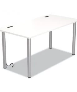 Union & Scale 59.7" W, 28.8" H, White/Aluminum, Laminated Wood