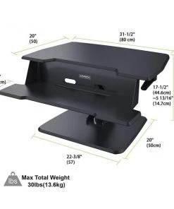 Eureka Ergonomics SitStand Desktop 31-1/2" Single Arm Black