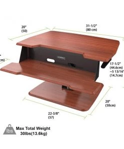Eureka Ergonomics SitStand Desktop 31-1/2" Single Arm Cherry