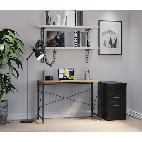 Lorell 15" W 3 Drawer Premium Mobile Bbf Pedestal File, Black, Black - Image 3