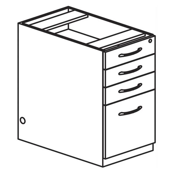 Mayline 15.24" W Credezna Pedestal, Mocha - Image 3