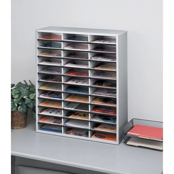 Fellowes Lit Organizer, 36 Sec, 29x11x34-11/16, Gry - Image 2