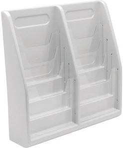 Deflecto Literature Displays, 8-Compartmnt, Gry, PK2