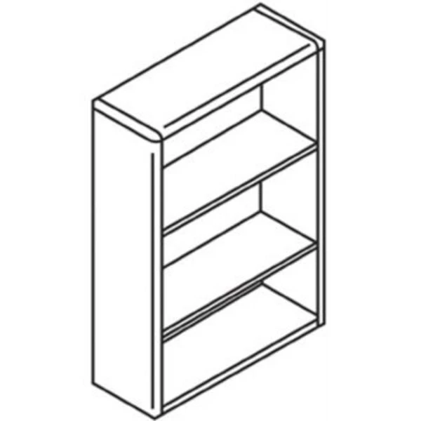 Hon Wood Bookcase, Three Shelf, 36w x 13 1/8d x 43 3/8h, Mahogany - Image 3