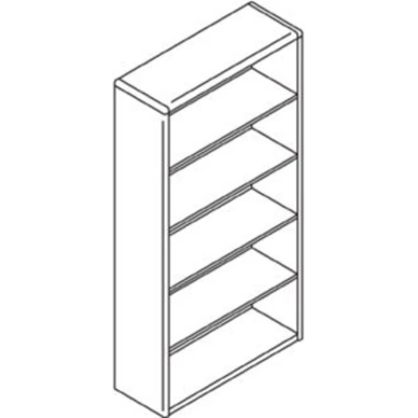 Hon Wood Bookcase, Five Shelf, 36w x 13 1/8d x 71h, Mahogany - Image 3
