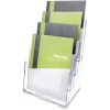 Deflecto Magazine Holder, Clear, 4-Tier, PK2