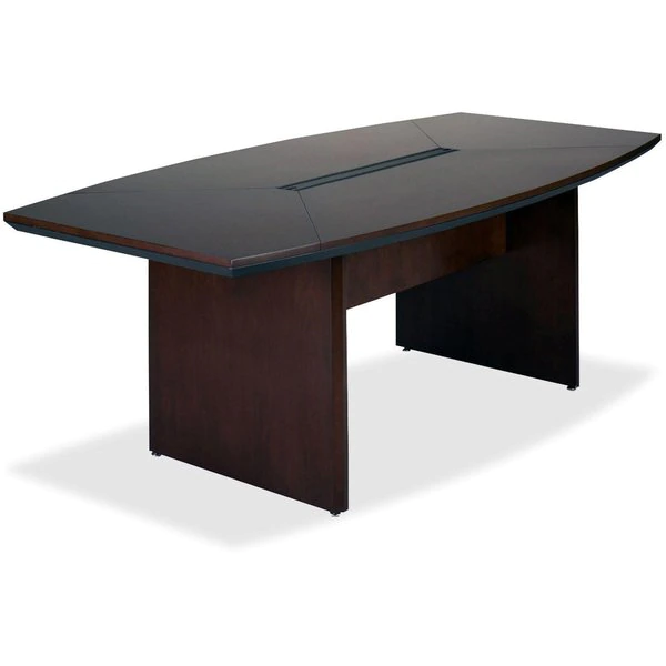 Mayline Boat Corsica® Conference Table, 7’ W, 84 X 42 X 29.5, Wood Top, Mahogany