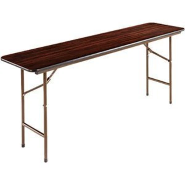 Alera Rectangle Folding Table, 71.78" W, 17.75" L, 29.13" H, Mahogany Top, Laminate - Image 7