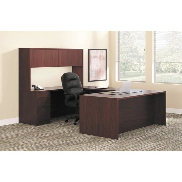 Hon Pedestal Desk, 72" W, 29.5" H, Mahogany, Woodgrain Laminate - Image 6