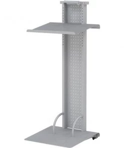 Mayline Mobile Steel Lectern, Light, Silver