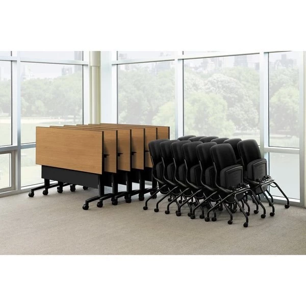 Hon Rectangle Table Top, 72" X 24" X 1.13", Harvest/Black Top, High-Pressure Laminate - Image 7