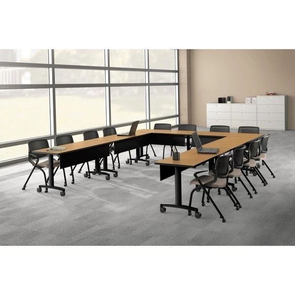 Hon Rectangle Table Top, 60" X 30" X 1.13", Harvest/Black Top, High-Pressure Laminate - Image 4