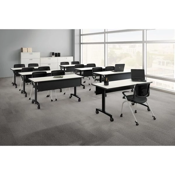 Hon Rectangle Table Top, 72" X 30" X 1.13", Silver Mesh/Black Top, High-Pressure Laminate - Image 3