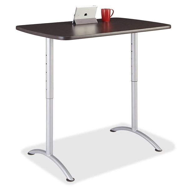 Iceberg Rectangle Sit-to-Stand Table, 30" X 48" X 36" to 48", Gray Walnut Top, Melamine Laminate - Image 3