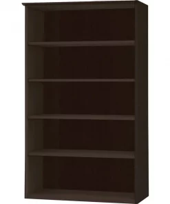 Mayline Medina Bookcase, 5 Shelf, Mocha