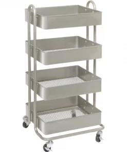 Lorell Storage Basket Car, 4 Casters, Silver