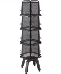Safco Products Magazine Stand, Rotating 16 Pocket, Onyx
