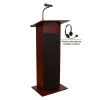 Oklahoma Sound Power Plus Lectern with Wireless Headset Mic, Mahogany