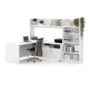 Bestar Pro-Linea L-Desk With Bookcase, White