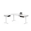 Bestar Pro-Vega Height Adjustable L-Desk, White/Black