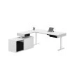 Bestar Pro-Vega Height Adjustable L-Desk, White/Black