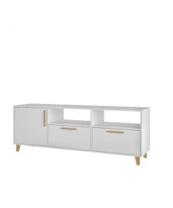 Manhattan Comfort Herald 53.15" TV Stand with 6 Shelves in White