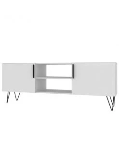 Manhattan Comfort Nolita 63" TV Stand with 6 Shelves in White