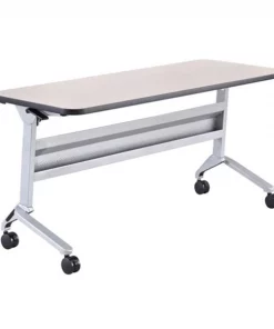 Safco Rectangle Flip-N-Go 24 x 60" Rectangular Training, 60 X 24 X 29, Laminate Top Top, Folkstone