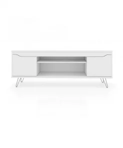 Manhattan Comfort Baxter 62.99" TV Stand with 4 Shelves in White