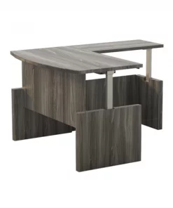 Safco Aberdeen Height-Adjustable Desk, Bowfront