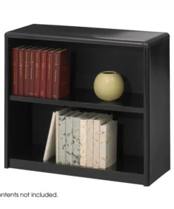 Safco ValueMate Economy Bookcase, 2-Shelf, Black
