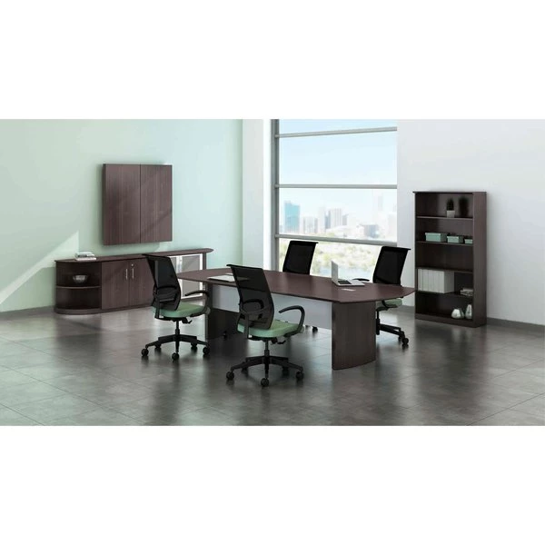 Mayline Rectangle Medinaâ„¢ 12' Conference Table, 144 X 48 X 29.5, Wood Top, Mocha - Image 2