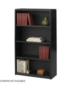 Safco ValueMate Economy Bookcase, 4-Shelf, Black