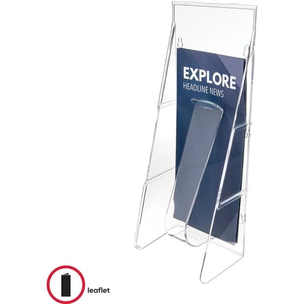 Deflecto Leaflet Holder, 1 Compartment, Clear - Image 6