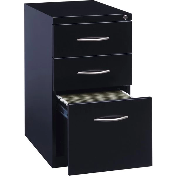 Lorell 15" W 3 Drawer Premium Mobile Bbf Pedestal File, Black, Black - Image 4