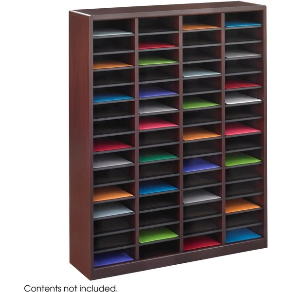 Safco Literature Organizer, Wood, 60 Compartment - Image 2